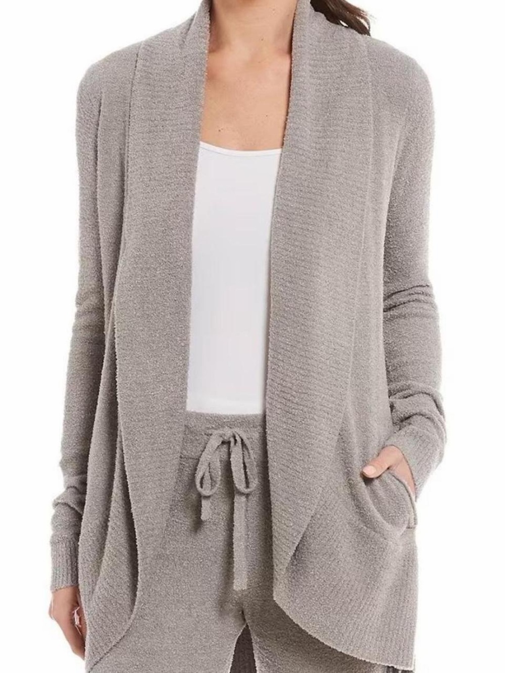 Barefoot Dreams Bamboo Long Sleeve Lite Circle Lounge Cardigan Grey XS/S NWOT